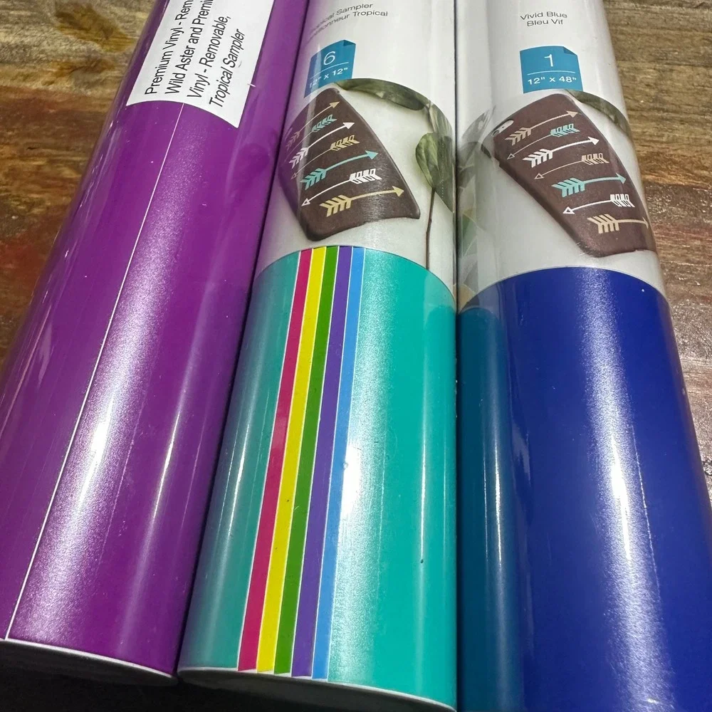 Cricut Premium Vinyl Removable Matte Bundle Tropical - Vivid Blue Wild Aster